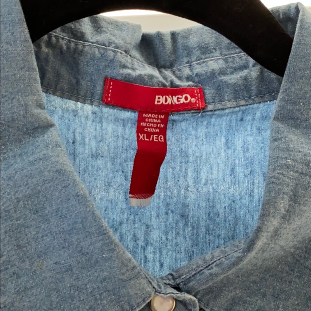 BONGO Denim Button Down Sleeveless Top Size XL - Picture 4 of 4